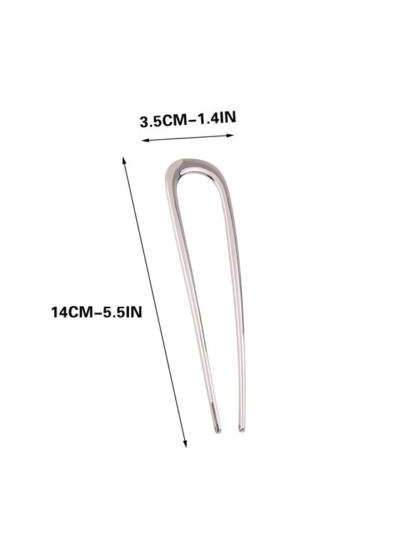 U-Shaped Double Prong Hair Pin Fork, Elegant French Twist Hair Clip, Updo Styling Accessory for Thick Hair
