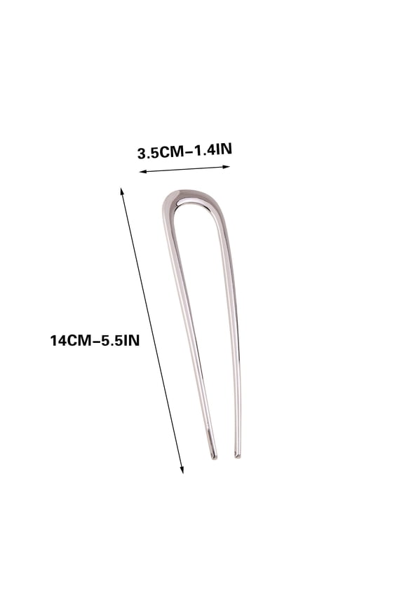 U-Shaped Double Prong Hair Pin Fork, Elegant French Twist Hair Clip, Updo Styling Accessory for Thick Hair