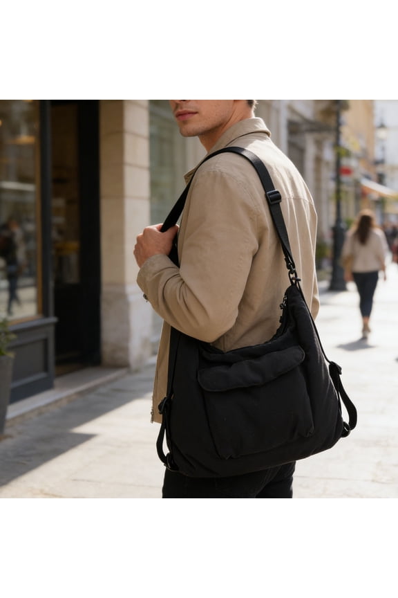 Women's Casual Backpack, Convertible Shoulder Bag, Large Capacity Nylon Daypack, Lightweight Commuter Bag for Women, Work, Travel & Daily Use, 13.77x10.23x4.33 Inches