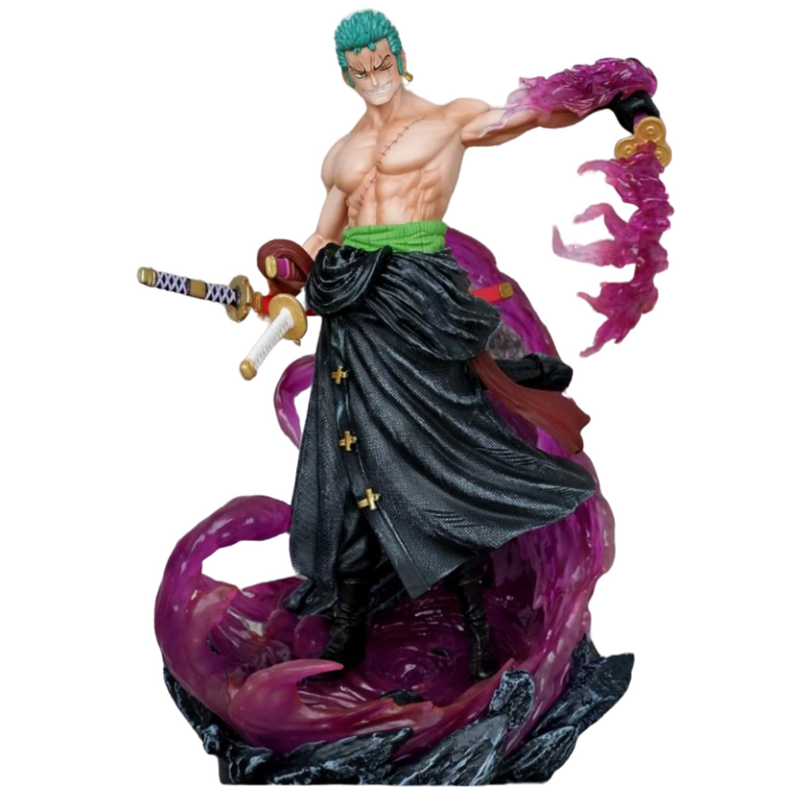 Dxuioz Anime Action PVC Figure Ghost Island Zoro Figure Character Model Ornaments Statue Collection Desktop Decoration Gift Creative