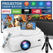 Dxyiitoo 1080P WiFi Bluetooth Projector LCD Display,8500LM Full HD Portable Projector, Small Home Movie Projector 250" Supported, Built in DVD Player