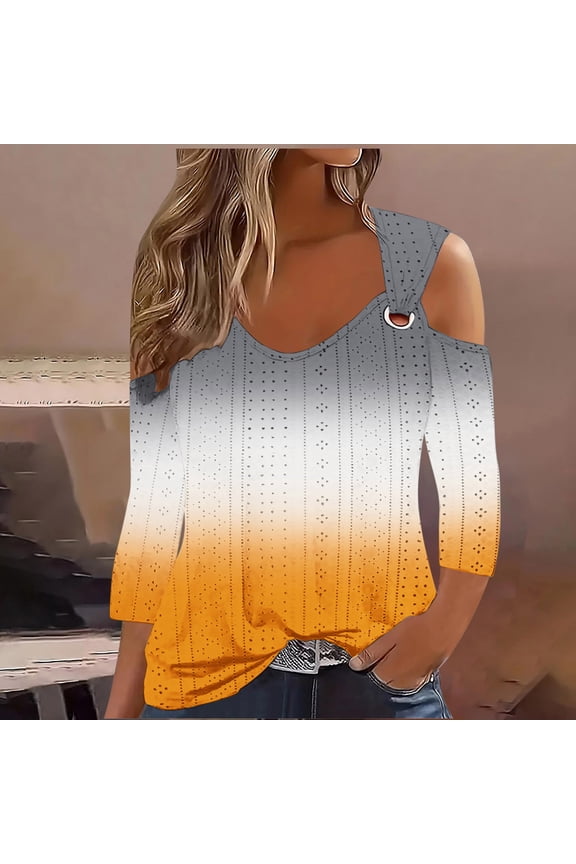 3/4 Length Sleeve Womens Tops 3/4 Length Sleeve Womens Tops Puff Sleeve Lightweight Fall Sweaters Business Dressy Casual Work Blouses S-5XL