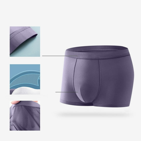 Dxzfnsa Bamboo Boxer Briefs- Breathable Mens Underwear, Built-in with 3D Pouch Comfortable Underwear for Men Mens Underwear Briefs,Dark Blue-XL