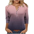 thumbnail image 1 of Dxzfnsa Blouses for Women Dressy Casual Womens 3/4 Sleeve Sweater Tops Round Neck Tunic Blouses Dressy Pullover T Shirts for Business Casual Work S-3XL, 1 of 9