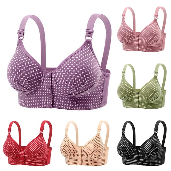 Dxzfnsa Bras for Women No Underwire Comfortable Full Coverage Front Closure Bralettes Wireless Wirefree Everyday Bras (Black,40)
