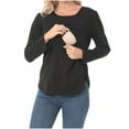 thumbnail image 1 of Dxzfnsa Breastfeeding Shirts for Women Fashion Solid Color Maternity Blouses Loose Round Neck Long Sleeve Pregnant Tops Fall Women Comfy Breastfeeding Clothes 2025, 1 of 6