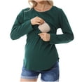thumbnail image 1 of Dxzfnsa Breastfeeding Shirts for Women Fashion Solid Color Maternity Blouses Loose Round Neck Long Sleeve Pregnant Tops Fall Women Comfy Breastfeeding Clothes 2025, 1 of 7