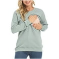 thumbnail image 1 of Dxzfnsa Breastfeeding Sweatshirts for Women Womens Fashion Comfy Solid Color Sweatshirts Long Sleeve Round Neck Pregnant Blouses Casual Loose Fit Breastfeeding Tops, 1 of 3