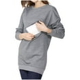 thumbnail image 1 of Dxzfnsa Breastfeeding Sweatshirts for Women Womens Fashion Comfy Solid Color Sweatshirts Long Sleeve Round Neck Pregnant Blouses Casual Loose Fit Breastfeeding Tops, 1 of 7