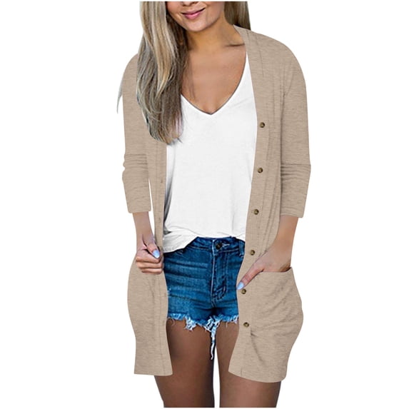 Dxzfnsa Cardigan Sweaters for Women Trendy Fall 2025 Long Sleeve Button Down Oversized Chunky Knit Sweater Outerwear Fall Fashion Must Haves S-3XL