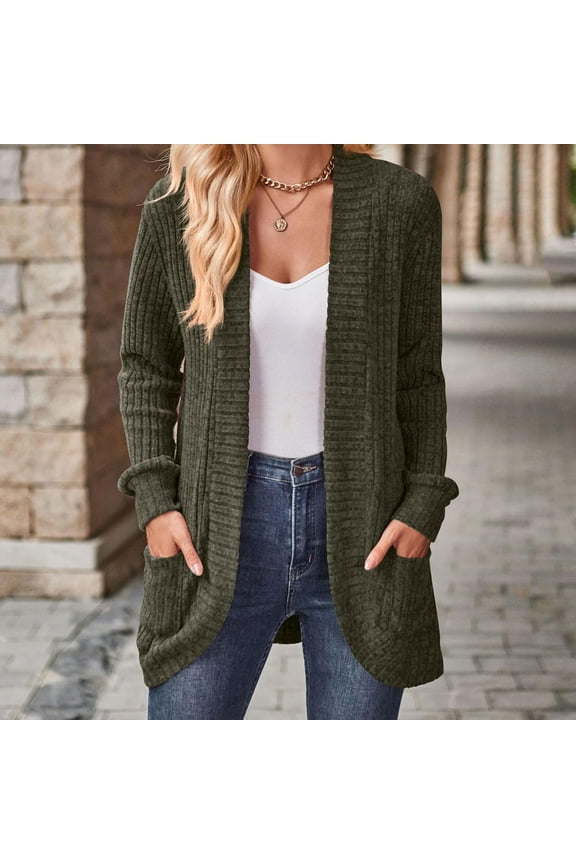 Cardigan Sweaters for Women Womens Cotton Button Down Solid Color Coats Oversized Knit Cardigans with Pockets