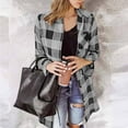 thumbnail image 1 of Dxzfnsa Cardigans for Womens Casual Solid Color Plaid Hoodless Jackets Lightweight Soft Fall Coat, 1 of 9