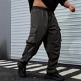 thumbnail image 1 of Dxzfnsa Cargo Pants for Men Casual Cotton Lightweight Relaxed Fit Stretch Elastic Waist Work Pants Work Pants for Men(Dark Gray-XL), 1 of 8