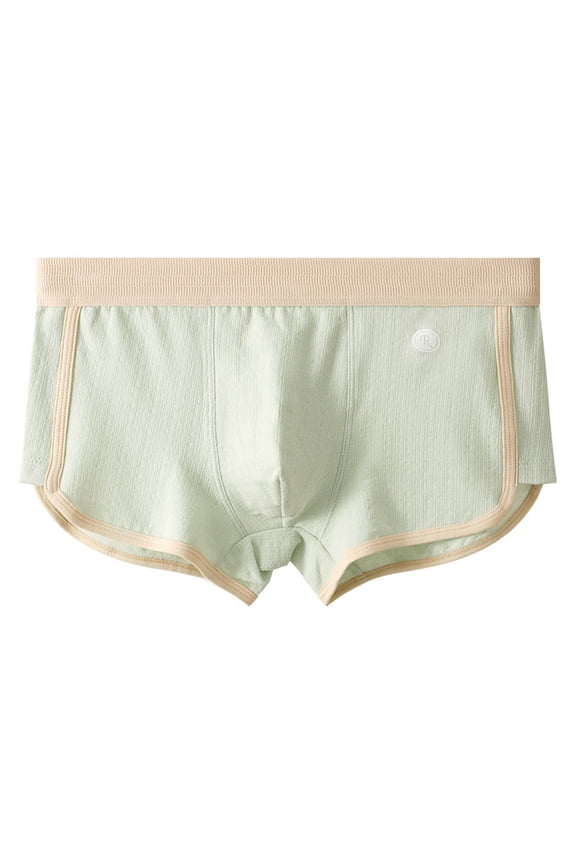 Combed Cotton Boxers for Men Soft Cooling Boxer Shorts Loose Breathable Knit Mens Underwear with Button Fly Boxers for Men,Green-L