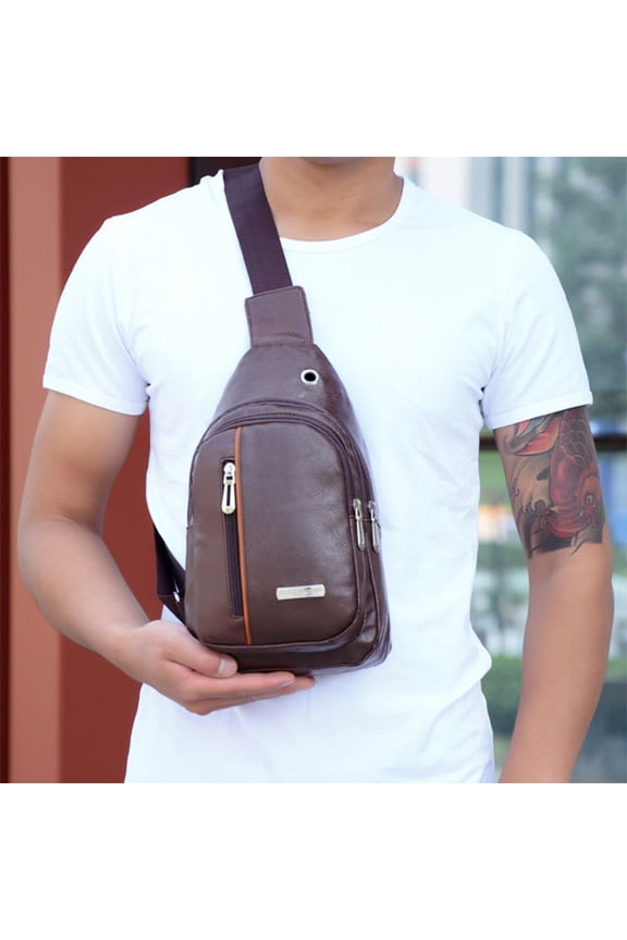 Crossbody Tote Bag For Women Sling Bag For Men Women Shoulder Backpack Chest Bags Crossbody Daypack With Earphone Hole For Hiking Camping Outdoor Trip