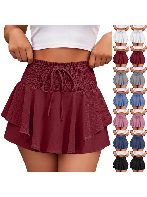 Dress Shorts for Women High Waisted Dressy Casual Shorts Work Trouser Shorts Pleated Wide Leg Business S-2XL