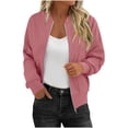 thumbnail image 1 of Dxzfnsa Fall Winter Coats for Women Women's Zip Up Sweatshirts Jackets Long Sleeve Solid Color Jackets Casual Outwear with Pockets, 1 of 8