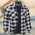 thumbnail image 1 of Dxzfnsa Flannel Jackets for Men Mens Long Sleeve Button Down Plaid Flannel Coats Heavyweight Warm Winter Solid Color Coats, 1 of 3