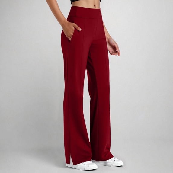 Dxzfnsa Flare Leggings for Women Tummy Control Flared Leggings No Front Seam Solid Color Yoga Pants Womens High Waisted Workout Bell Trousers