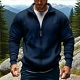 thumbnail image 1 of Dxzfnsa Fleece Jacket for Men Mens Winter Solid Color Zip Up Jackets Warm Thick Stand Up Collar Sweatshirts with Pockets Casual Long Sleeve Coats, 1 of 4