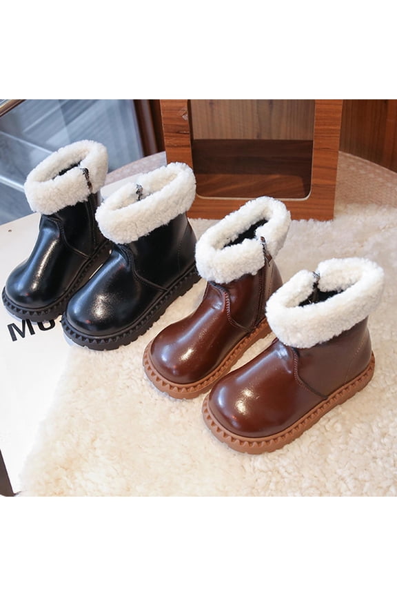 Girls Ankle Boots Girl's Glitter Chelsea Boot Kids Warm Low Heel Short Booties Girl Outdoor Shoes with Side Zipper for Toddler/Little Kid Cowboy Boots