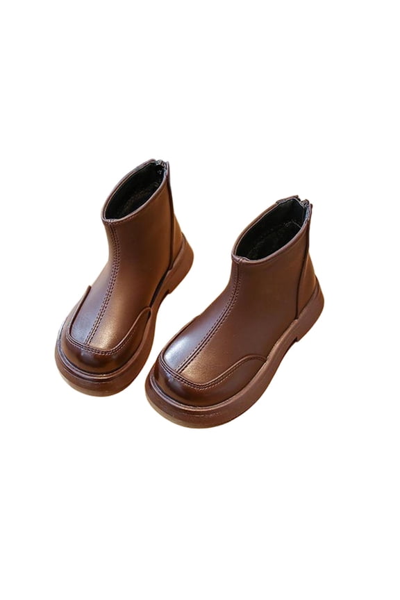 Girls Boots Fashion Square-Toe Dress Boots Low Heel Alyssa Ankle Booties with Zipper for Toddler Little Kids Big Kids Botas Para Mujer