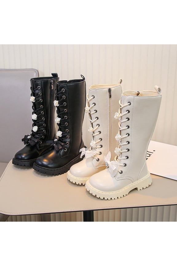 Girls Boots Fashion Square-Toe Dress Boots Low Heel Alyssa Ankle Booties with Zipper for Toddler Little Kids Big Kids Cowboy Boots