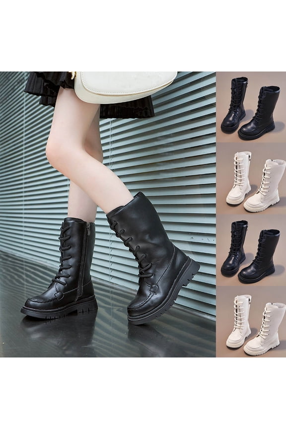 Girls Bow Ankle Boots Ruffled Chunky Heel with Classic Side Zipper Dress Booties for Little Kids/Big Kids Booties for Women