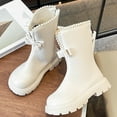 thumbnail image 1 of Dxzfnsa Girls Toddler Bow knot Ankle Boots Low Chunky Heel Side Zipper Cute Dress Booties Little Big Kid Botas Para Mujer, 1 of 7