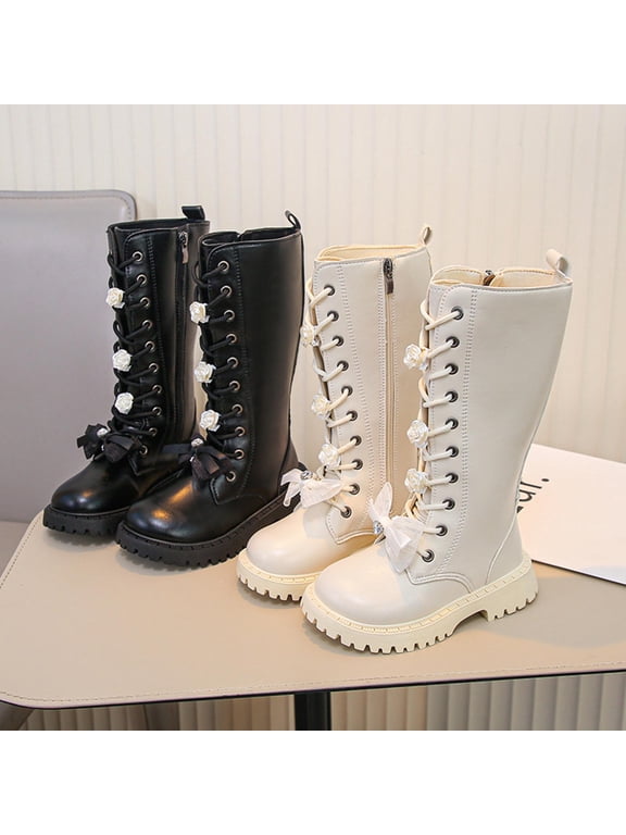 Girls Toddler Bow knot Ankle Boots Low Chunky Heel Side Zipper Cute Dress Booties Little Big Kid Cowboy Boots for Women