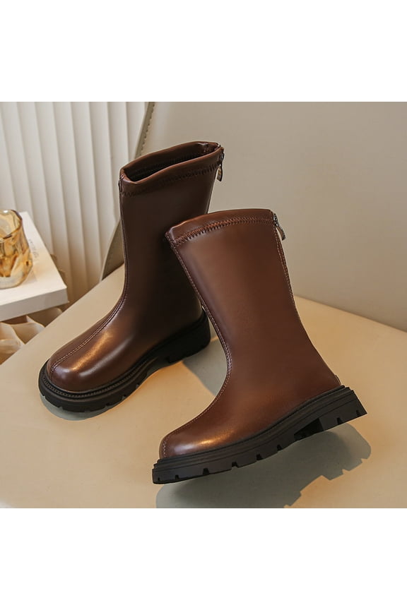 Girls Toddler Bow knot Ankle Boots Low Chunky Heel Side Zipper Cute Dress Booties Little Big Kid Wide Calf Cowboy Boots Women