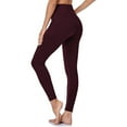 thumbnail image 1 of Dxzfnsa High Waisted Leggings for Women - Tummy Control Compression Soft Yoga Pants for Workout Reg & Plus Size Womens Pants,Wine-M, 1 of 3