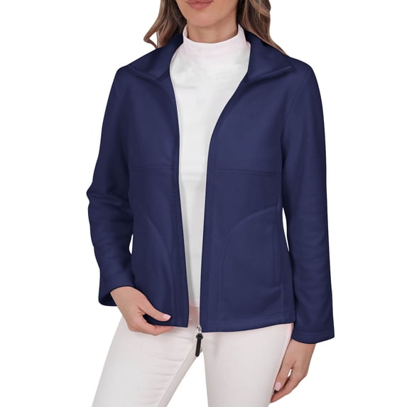 Dxzfnsa Ladies' Casual Colored All-purpose Full-zip Long-sleeved Capless Fleece Jacket Fall Jackets for Women 2025 S-2XL