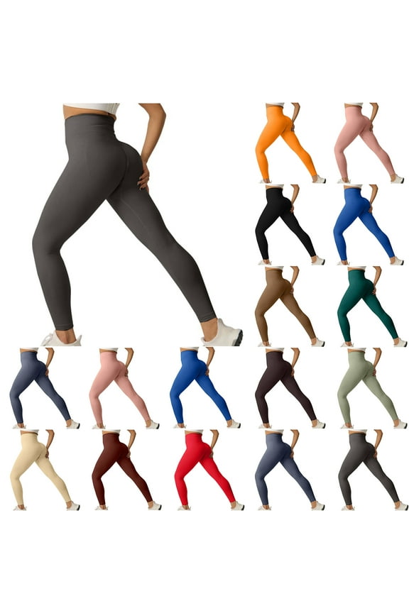 Leggings for Women with Pockets - Crossover High Waisted Black Flared Leggings for Yoga Gym Workout Pantalones Para Mujer S-L