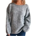 thumbnail image 1 of Dxzfnsa Long Sleeve Shirts for Women Women's Sweater 100% Cotton Long Sleeve Pullover Sweater Soft Lightweight Knit Tops 2025 S-L, 1 of 7