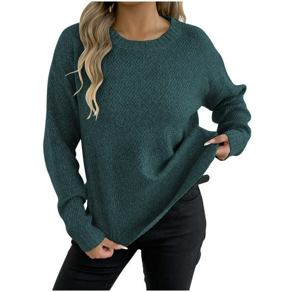 Dxzfnsa Long Sleeve Shirts for Women Womens Casual Crewneck Sweatshirt Long Sleeve Shirts Pullover Tops Fall Fashion Clothes S-XL