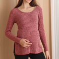 thumbnail image 1 of Dxzfnsa Maternity Shirts for Women Womens Long Sleeve Pregnancy Tee Tops Comfy Breathable Solid Color Maternity Blouses Round Neck Ribbed Knit Clothes, 1 of 9