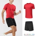 thumbnail image 1 of Dxzfnsa Men Active Quick Dry Sets Men's Casual Crew Neck T Shirts and Elastic Waist Shorts Sets Athletic Running Gym Workout Short Sleeve Suits, 1 of 6