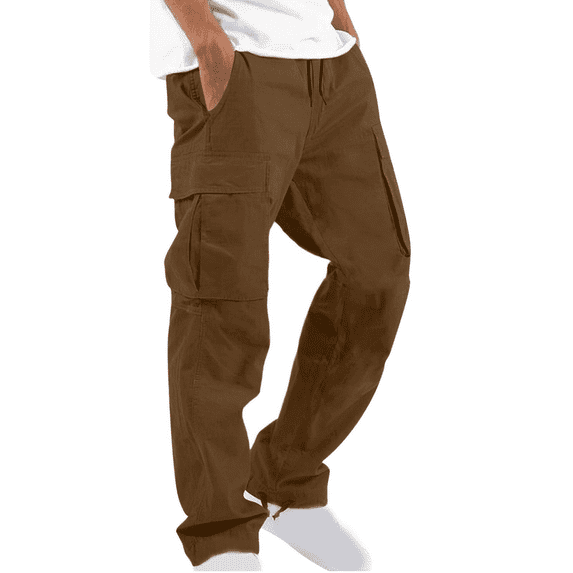 Dxzfnsa Men Cargo Pants Mens Casual Solid Color Joggers Loose Straight Athletic Workout Sweatpants Lightweight Hiking Pants with Pockets