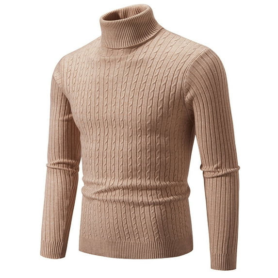Dxzfnsa Men Knitted Sweaters Men's Slim Fit Turtleneck Sweater Casual Knitted Twisted Pullovers Lightweight Solid Color Long Sleeve Sweaters