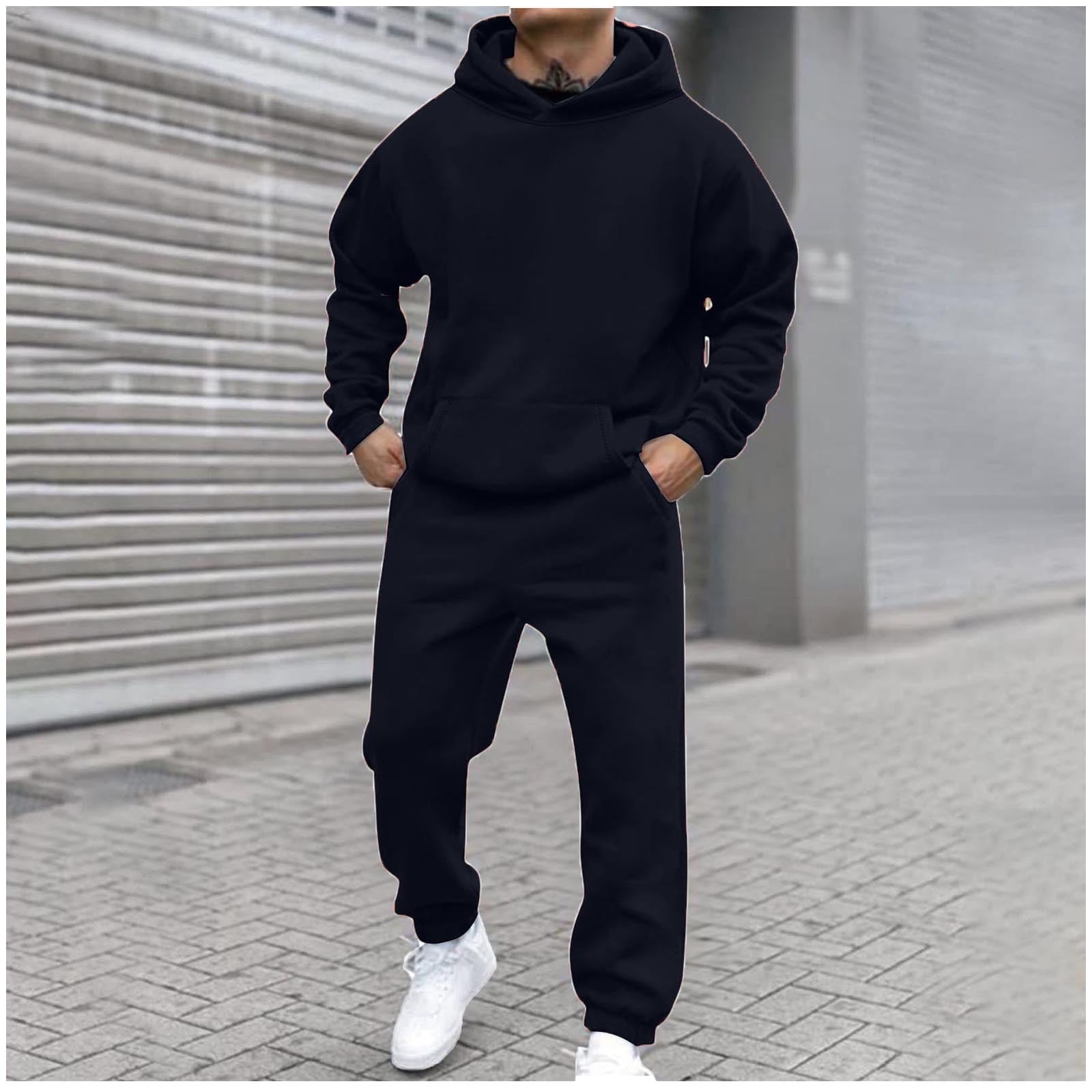 Dxzfnsa Men's Athletic Hoodie Tracksuits Men Casual Two-Piece