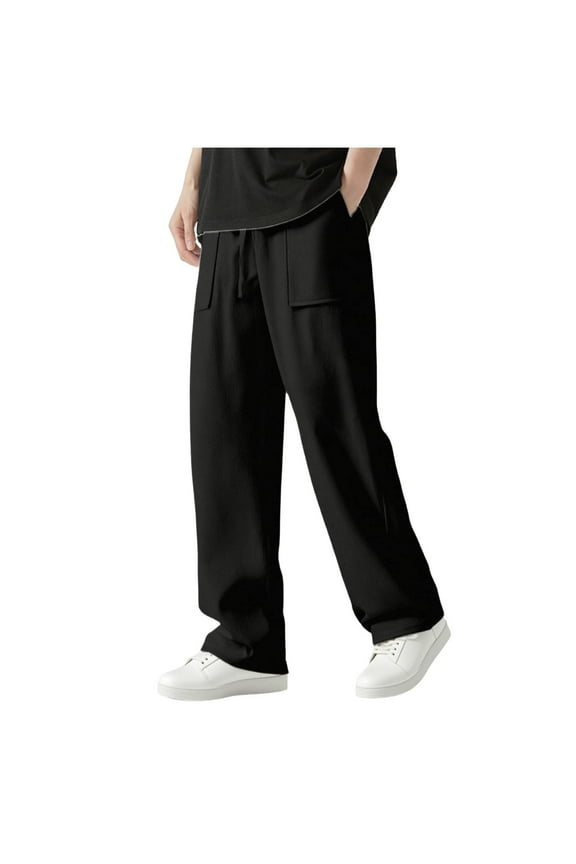 Men's Athletic Pants with Zip Pockets, Lightweight, Quick Dry, Workout Sweat Pants baggy sweatpants men(Black,XL)