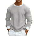 thumbnail image 1 of Dxzfnsa Men's Big and Tall Shirts Long Sleeve Cotton Tee Crew Neck Oversize Tops Casual Loose Fit Knitted T Shirts Men's Casual Fashion Solid Color Round-Neck Blouse/T-Shirt, 1 of 7