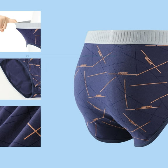 Dxzfnsa Men's Boxer Brief Underwear, Anti-Chafing, Moisture-Wicking Odor Control, (Reg or Long Leg) Cotton Underwear,Dark Blue-L