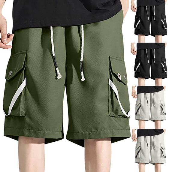 Dxzfnsa Men's Cargo Shorts Quick Dry Lightweight Stretch Hiking Shorts for Men with Pockets No Lining M-4XL