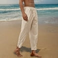 thumbnail image 1 of Dxzfnsa Men's Cargo Sweatpants Open Bottom Baggy Sweat Pants for Mens Straight Leg Gym Cargo Sweats Lounge Pants with Pockets Mens Linen Pants,Khaki-4XL, 1 of 7
