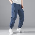 thumbnail image 1 of Dxzfnsa Men's Cargo Sweatpants Open Bottom Baggy Sweat Pants for Mens Straight Leg Gym Cargo Sweats Lounge Pants with PocketsSweatpants for Men,Navy-M, 1 of 6