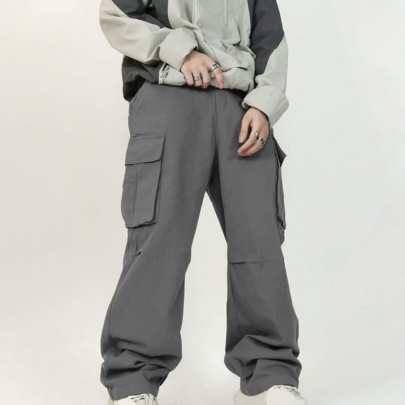 Dxzfnsa Men's Cargo Work Hiking Pants Lightweight Water Resistant Quick Dry Fishing Travel Camping Outdoor Breathable Multi Pockets Joggers for Men(Dark Gray-2XL)
