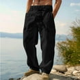 thumbnail image 1 of Dxzfnsa Men's Casual Cargo Pants Drawstring Hiking Pants Workout Tactical Joggers Sweatpants for Men Work Pants for Men,Black-M, 1 of 6