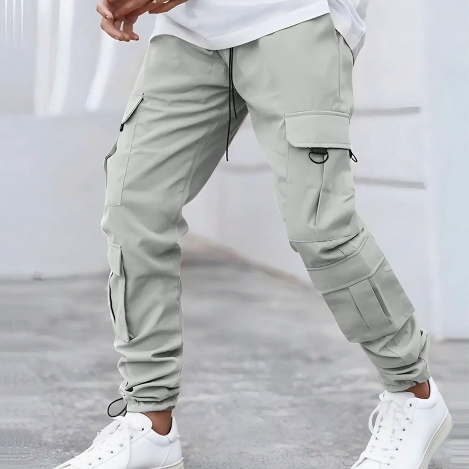 Men's Workwear Drawstring Multi-Pocket Pants